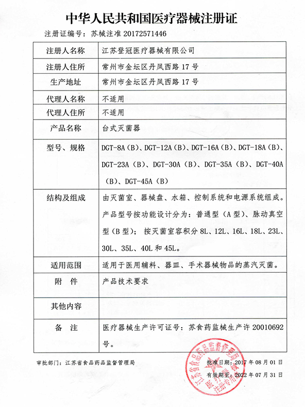 醫(yī)療器械注冊證